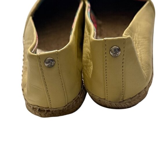 Sam Edelman Yellow Leather Espadrille Flats With Woven Jute Sole Womens Size 8.5 - Picture 4 of 9